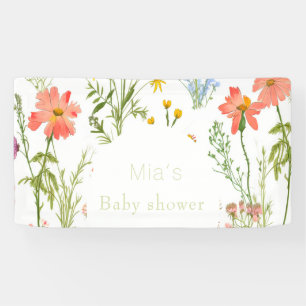 Boho wildflowers Baby shower   Banner
