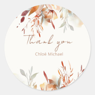 Boho wildflowers Baby shower Classic Round Sticker