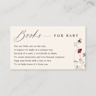 Boho Wildflowers Bees Baby Shower Book Request Enclosure Card