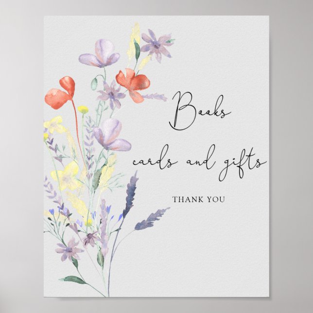 Boho Wildflowers - Books cards and gifts Poster (Front)
