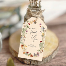 Boho Wildflowers Bridal Shower Gift Tags