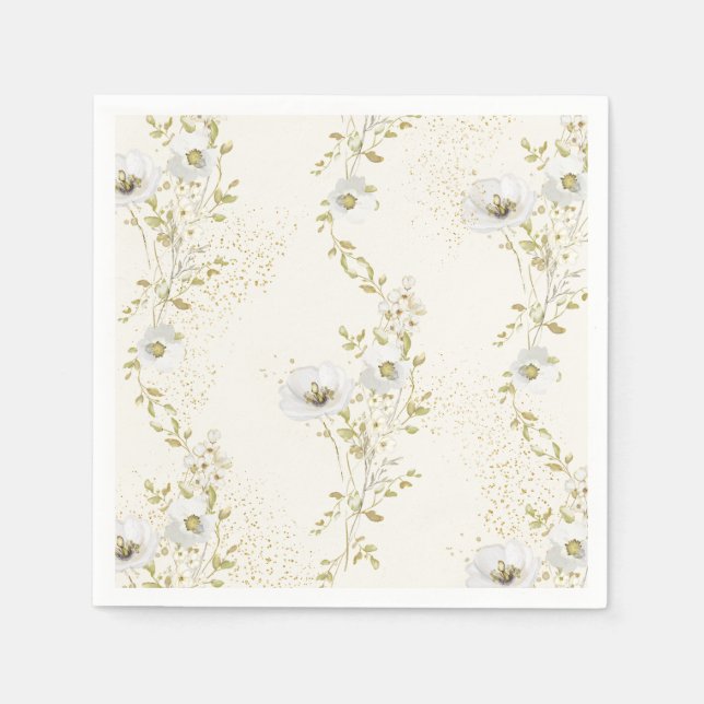 Boho Wildflowers Bridal Shower  Napkin (Front)