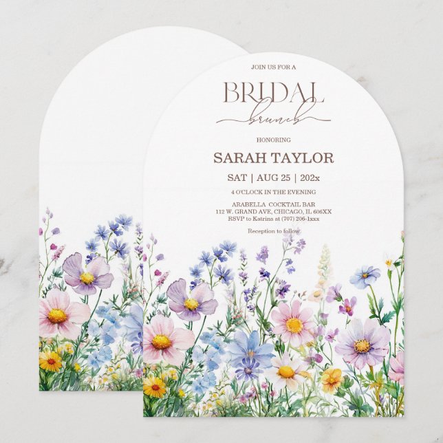 Boho Wildflowers Bridal Shower Template (Front/Back)