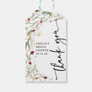 Boho Wildflowers Bridal Shower Thank You Gift Tag