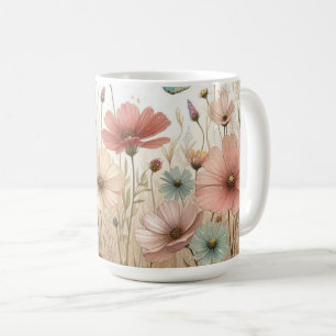 Boho Wildflowers & butterflies  Coffee Mug