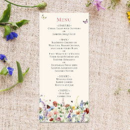 Boho Wildflowers & Butterflies Menu