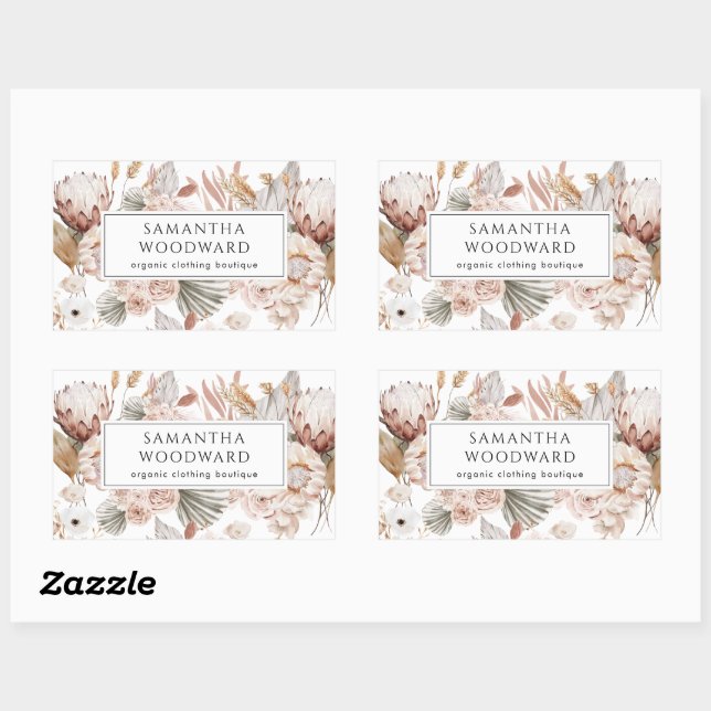Boho Wildflowers Clothing Brand Product Rectangular Sticker (Sheet)