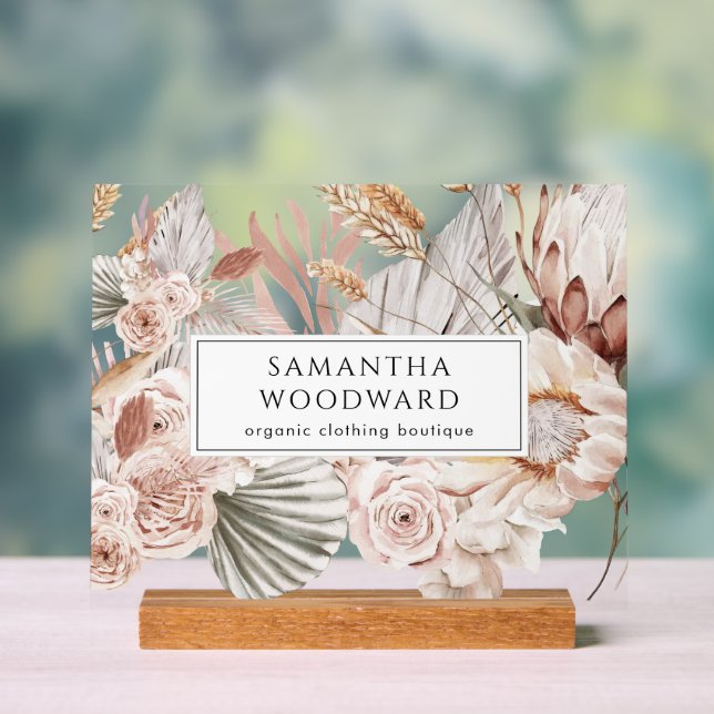 Boho Wildflowers Clothing Branding Sign (Neutral)