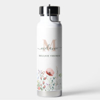 Boho Wildflowers Custom Name Monogram