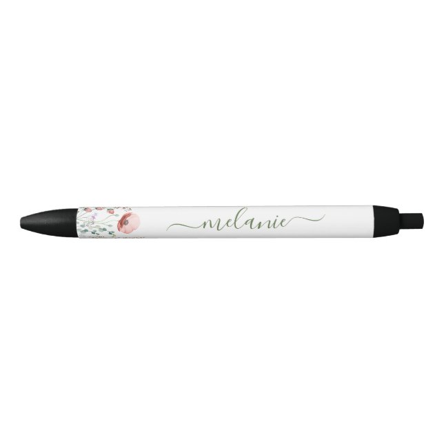 Boho Wildflowers Custom Script Name Pen (Front)