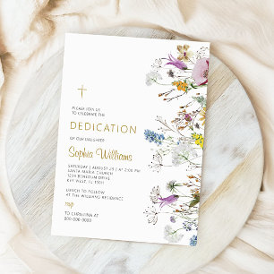Boho Wildflowers Dedication Invitation