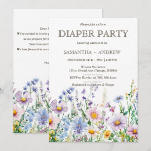 Boho Wildflowers Diaper Party Template 