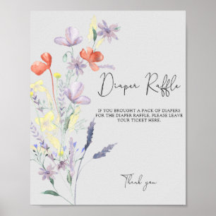 Boho Wildflowers - Diaper raffle poster game