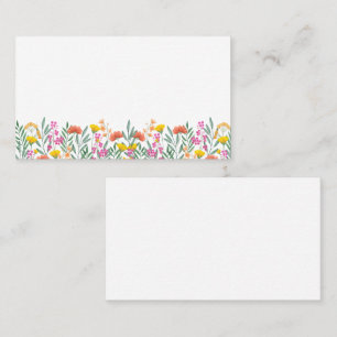 Boho Wildflowers Elegant Floral Garden Wedding  Place Card