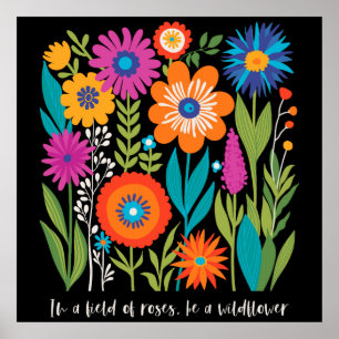 Boho Wildflowers Floral Nature Flower  Poster