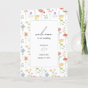 Boho Wildflowers Floral Wedding Order of Service Programme
