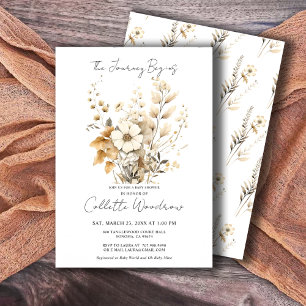 Boho Wildflowers Journey Begins Baby Shower Invitation