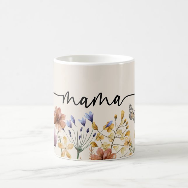 Boho Wildflowers Mama Coffee Mug (Center)