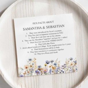 BOHO WILDFLOWERS MEADOW FUN FACT WEDDING NAPKIN