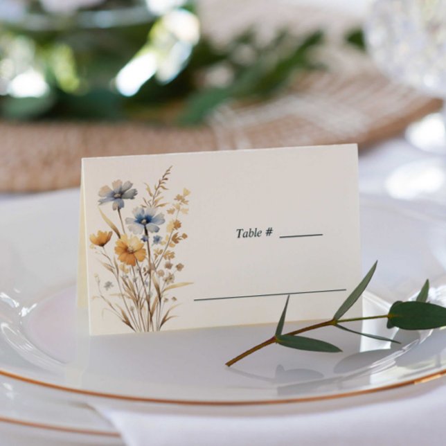BOHO WILDFLOWERS MEADOW Wedding table place Place Card (Creator Uploaded)