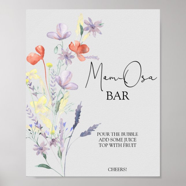 Boho Wildflowers \ Mum-osa bar Poster (Front)