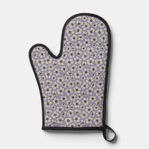 Boho Wildflowers On Lavender Purple Oven Mitt