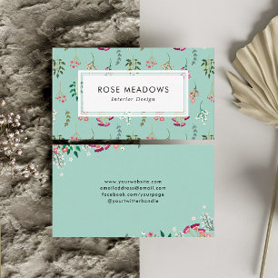 Boho Wildflowers Pattern Business Card