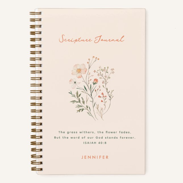 Boho Wildflowers Personalised Scripture Journal (Front)