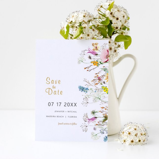 Boho Wildflowers SAVE the DATE Invitation (Creator Uploaded)