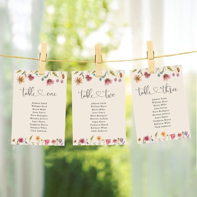 Boho Wildflowers Table Number 2 Seating Chart (Creator Uploaded)