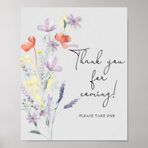 Boho Wildflowers \ Thank you for coming Poster