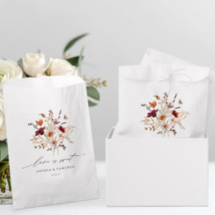 Boho Wildflowers Vintage Fall Wedding Favour Bags