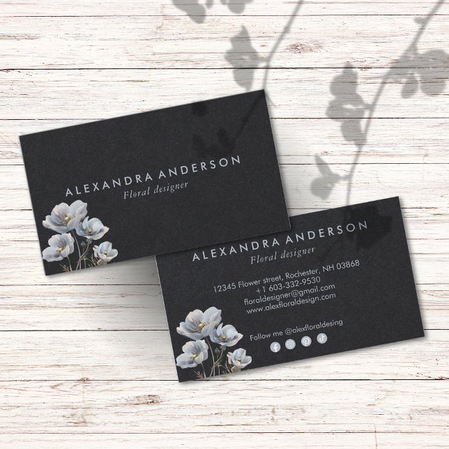 Boho Wildflowers Watercolor Business Card (Boho Wildflowers Watercolor Business Card)