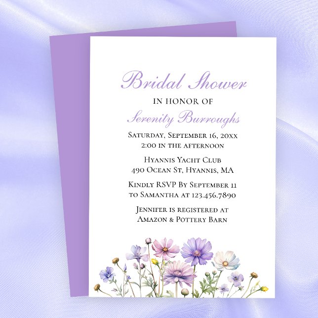 Boho Wildflowers Watercolor Floral Bridal Shower Invitation (Creator Uploaded)