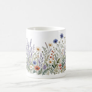 Boho Wildflowers Watercolor Mug