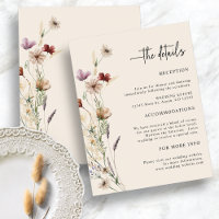 Boho Wildflowers Wedding Enclosure Card