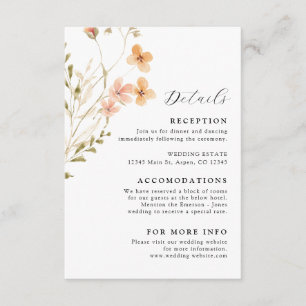 Boho Wildflowers Wedding Enclosure Card