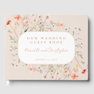 Boho Wildflowers Wedding Guest Book