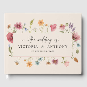 Boho Wildflowers Wedding Guest Book