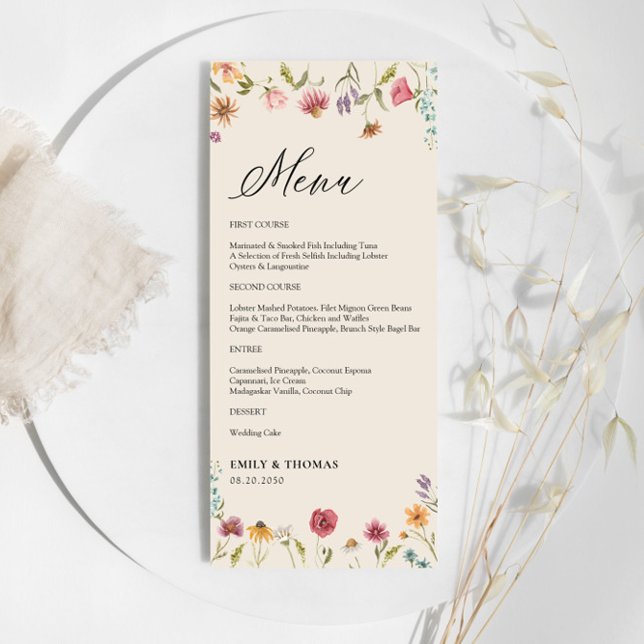 Boho Wildflowers Wedding Menu (Creator Uploaded)