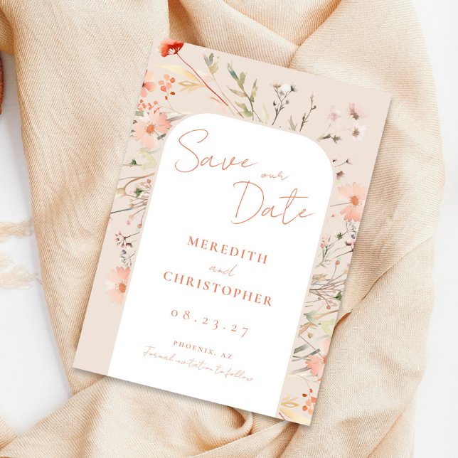 Boho Wildflowers Wedding Save The Date (Creator Uploaded)