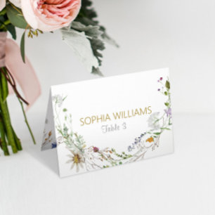 Boho Wildflowers Wedding Table Card