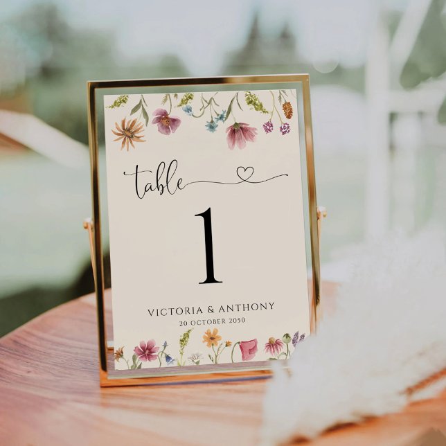 Boho Wildflowers Wedding Table Numbers (Creator Uploaded)