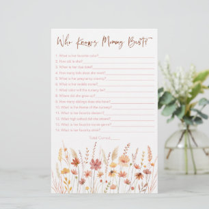Boho Wildflowers Who Knows Mummy Best Game