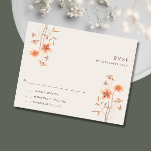 Boho Wildlfower Rustic Outdoor Wedding RSVP Card