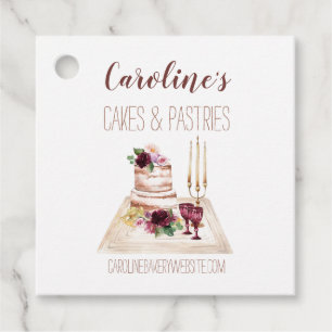Boho Wine Baking Bakery Boutique Cupcakes Pastries Favour Tags