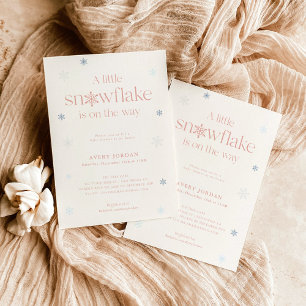 Boho Winter Baby Shower   Snowflake Wonderland Inv Invitation