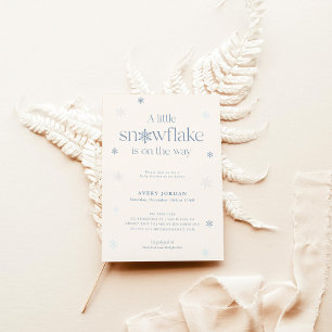 Boho Winter Baby Shower   Snowflake Wonderland Invitation