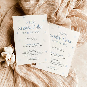 Boho Winter Baby Shower   Snowflake Wonderland Invitation
