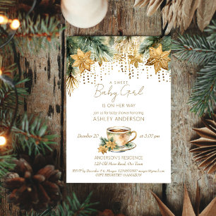 Boho winter baby shower tea party template